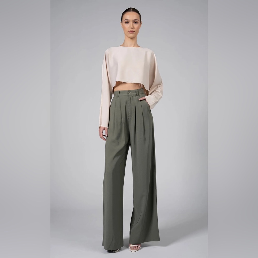 NONchalant Olive Green Wide Leg Fabi Pant XS
